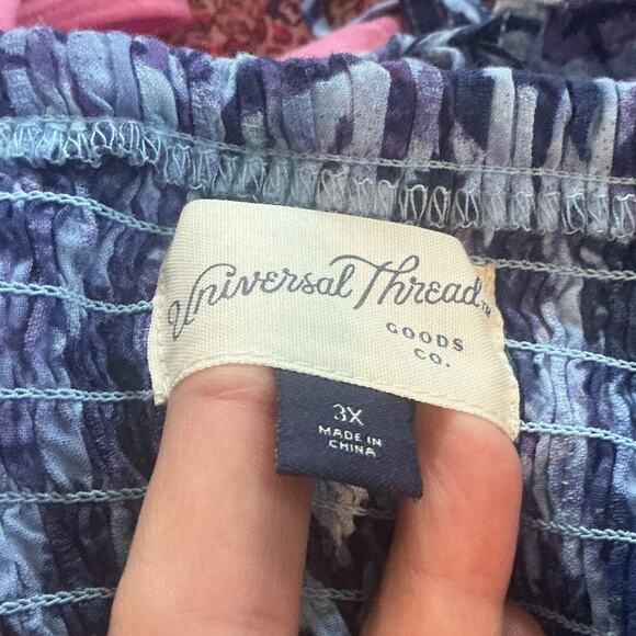 Universal Thread Womens Tiered Midi Dress Size 3X Purple Floral Peasant Cottage - Picture 3 of 12